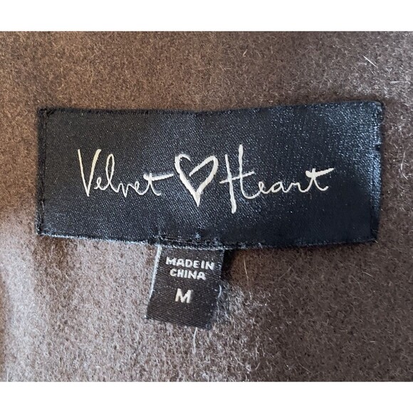 Velvet Heart Women's Brown Military Wool Blend Coat Jacket M Belted Lightweight - Picture 7 of 7